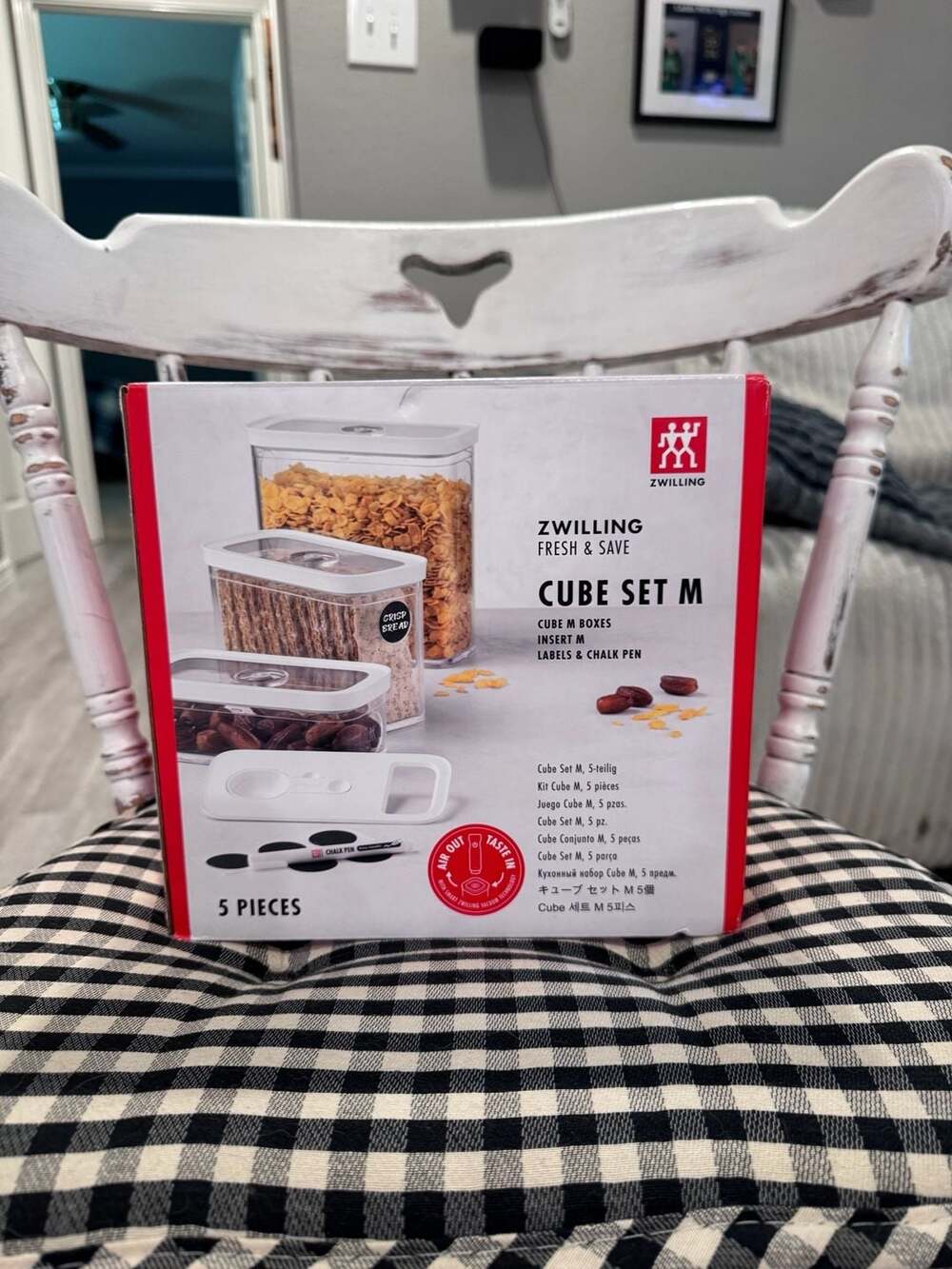 ZWILLING Fresh & Save Cube Set M, 5-Piece Airtight Dry Food Storage System